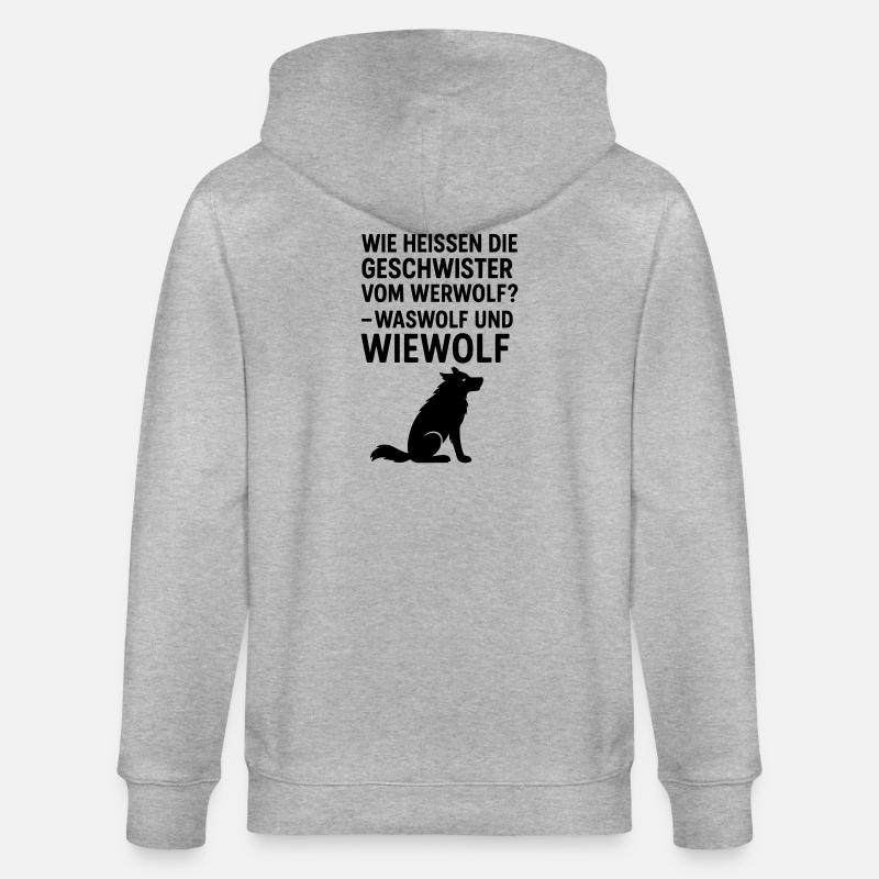 werwolf witziger spruch kinder grundschule - Stanley/Stella Unisex Bio-Kapuzenjacke CULTIVATOR  - Grau meliert