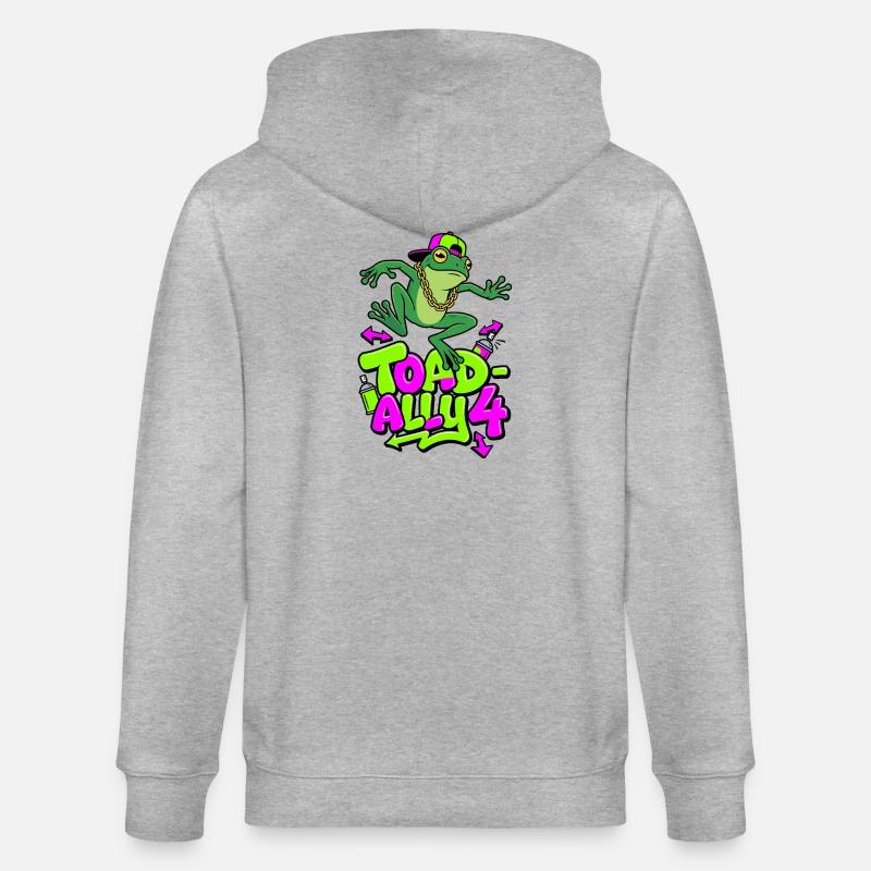 Toad-Ally 4 Cool Toad - Stanley/Stella CULTIVATOR  Unisex Organic Hooded Jacket - heather grey