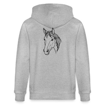Pferdekopf - Stanley/Stella Unisex Bio-Kapuzenjacke CULTIVATOR  - Grau meliert - Hinten - Luana (180cm)