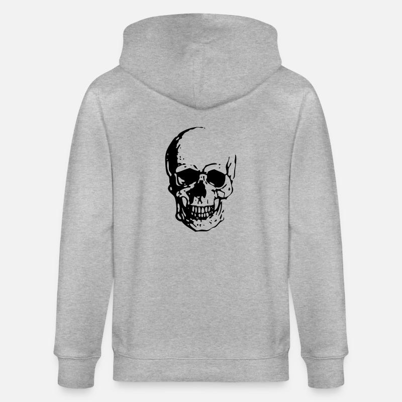 Skull - Stanley/Stella Unisex Bio-Kapuzenjacke CULTIVATOR  - Grau meliert