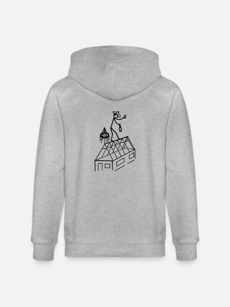 Zimmermann feiert Richtfest - Stanley/Stella Unisex Bio-Kapuzenjacke CULTIVATOR - Grau meliert