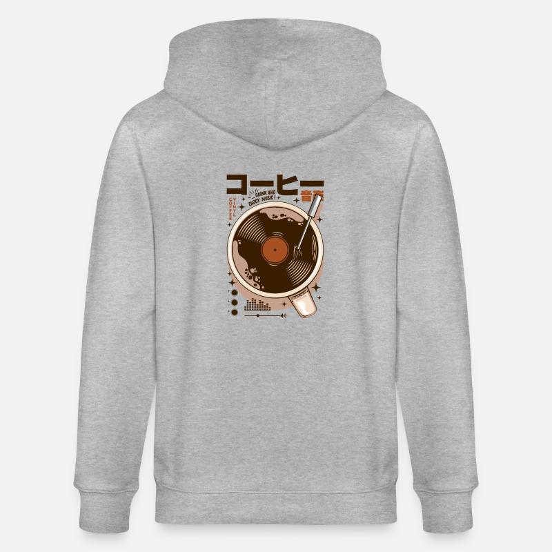 Japon - Vinyle café - Veste à capuche bio CULTIVATOR Stanley/Stella Unisexe - gris chiné