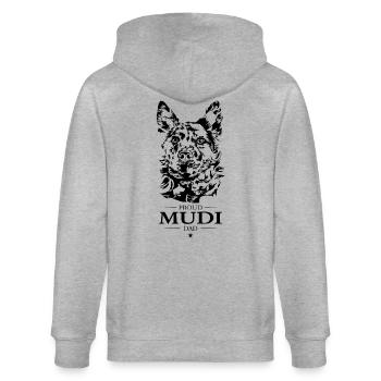 Hongrois Mudi Papa Chien Chien Wilsigns - Veste à capuche bio CULTIVATOR Stanley/Stella Unisexe - gris chiné - Dos - Luana (180cm)