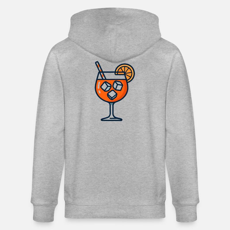 Orange Spritz Glas mit Eis - Stanley/Stella Unisex Bio-Kapuzenjacke CULTIVATOR  - Grau meliert