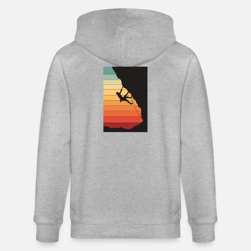 Grimpeurs au coucher du soleil - Veste à capuche bio CULTIVATOR Stanley/Stella Unisexe - gris chiné