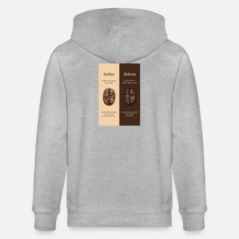 Arabica vs Robusta Coffee Guide Poster - Stanley/Stella Unisex Bio-Kapuzenjacke CULTIVATOR  - Grau meliert