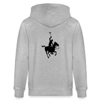 Polo Spieler - Stanley/Stella Unisex Bio-Kapuzenjacke CULTIVATOR  - Grau meliert - Hinten - Luana (180cm)