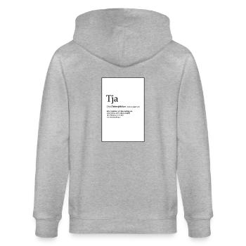 Tja - Stanley/Stella Unisex Bio-Kapuzenjacke CULTIVATOR  - Grau meliert - Hinten - Luana (180cm)