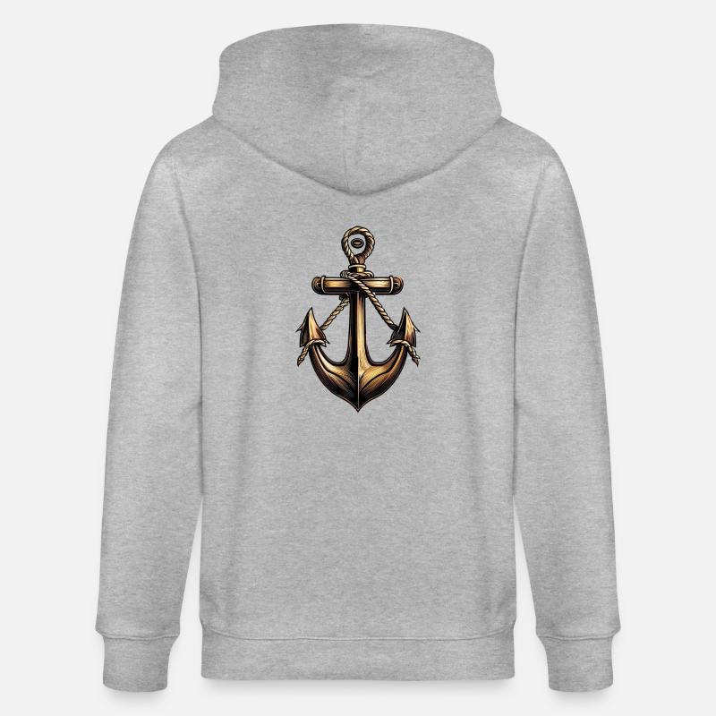 Bronze Anker Motorbootfahrer Segelbootfahrer - Stanley/Stella Unisex Bio-Kapuzenjacke CULTIVATOR - Grau meliert