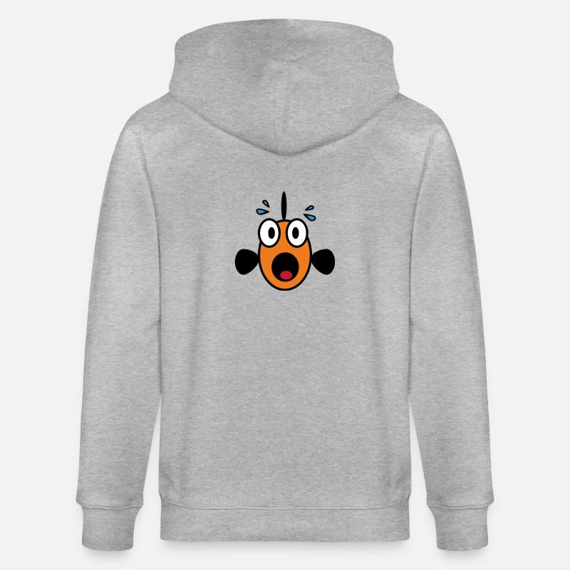 Panic Fish - Stanley/Stella CULTIVATOR  Unisex Organic Hooded Jacket - heather grey