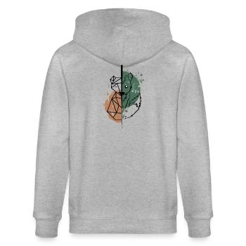 Fox origami vs drawing - Stanley/Stella CULTIVATOR  Unisex Organic Hooded Jacket - heather grey - Back - Luana (180cm)
