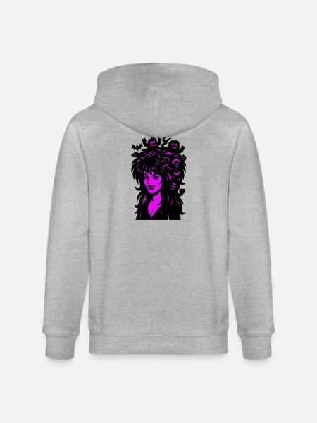 Vampire lady with superhair! - Stanley/Stella CULTIVATOR Unisex Organic Hooded Jacket - heather grey