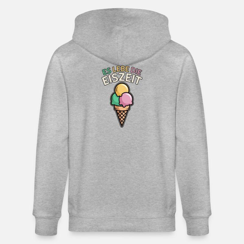 Es lebe die Eiszeit - eiscreme - Stanley/Stella Unisex Bio-Kapuzenjacke CULTIVATOR  - Grau meliert