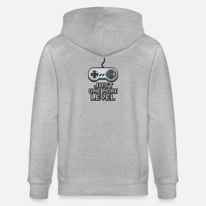 Pixel Neon Game Controller Design - Stanley/Stella Unisex Bio-Kapuzenjacke CULTIVATOR  - Grau meliert