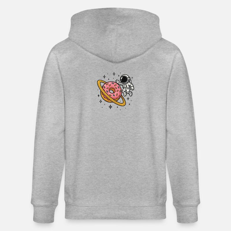 Astronaute de l’espace avec Donut Planet - Veste à capuche bio CULTIVATOR Stanley/Stella Unisexe - gris chiné