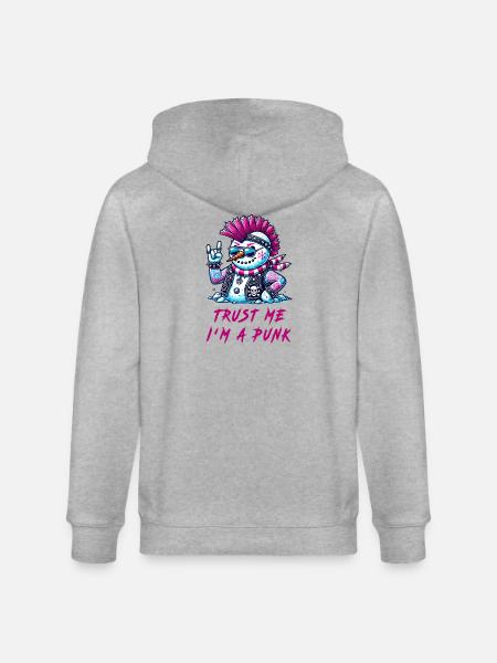 Punk Snowman – Trust Me - Stanley/Stella Unisex Bio-Kapuzenjacke CULTIVATOR - Grau meliert