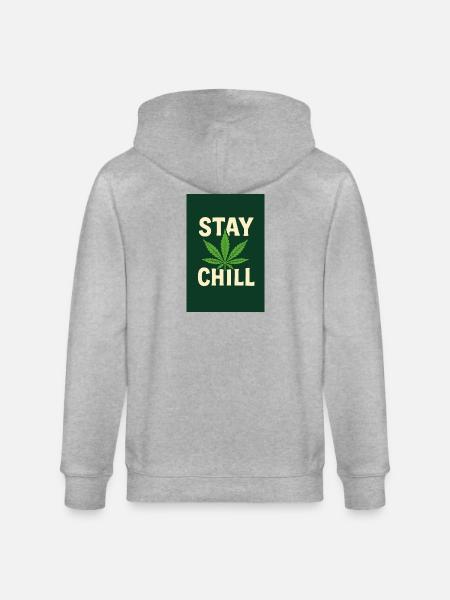 Stay Chill Cannabis Leaf - Stanley/Stella CULTIVATOR  Unisex Organic Hooded Jacket - heather grey