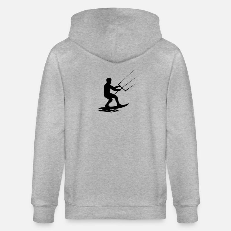Kitesurfeur cool en action – Silhouette dynamique - Veste à capuche bio CULTIVATOR Stanley/Stella Unisexe - gris chiné