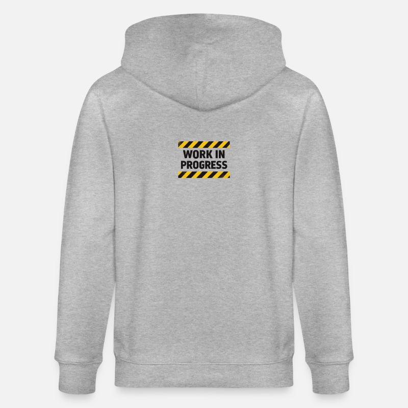 Progrès en cours – bande d’avertissement - Veste à capuche bio CULTIVATOR Stanley/Stella Unisexe - gris chiné