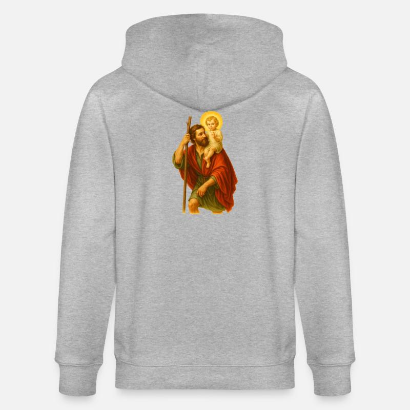 Saint Compagnon avec l’Enfant - Veste à capuche bio CULTIVATOR Stanley/Stella Unisexe - gris chiné