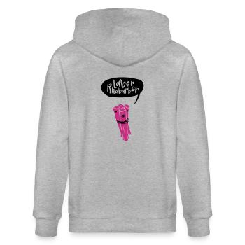 Laberrhabarber - Stanley/Stella Unisex Bio-Kapuzenjacke CULTIVATOR  - Grau meliert - Hinten - Luana (180cm)