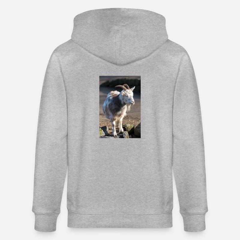 Zwergziege oder Zwergziege - Stanley/Stella Unisex Bio-Kapuzenjacke CULTIVATOR  - Grau meliert