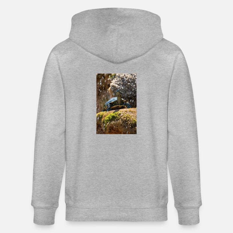 Gelbbauch-Slider Trachemys scripta scripta - Stanley/Stella Unisex Bio-Kapuzenjacke CULTIVATOR  - Grau meliert