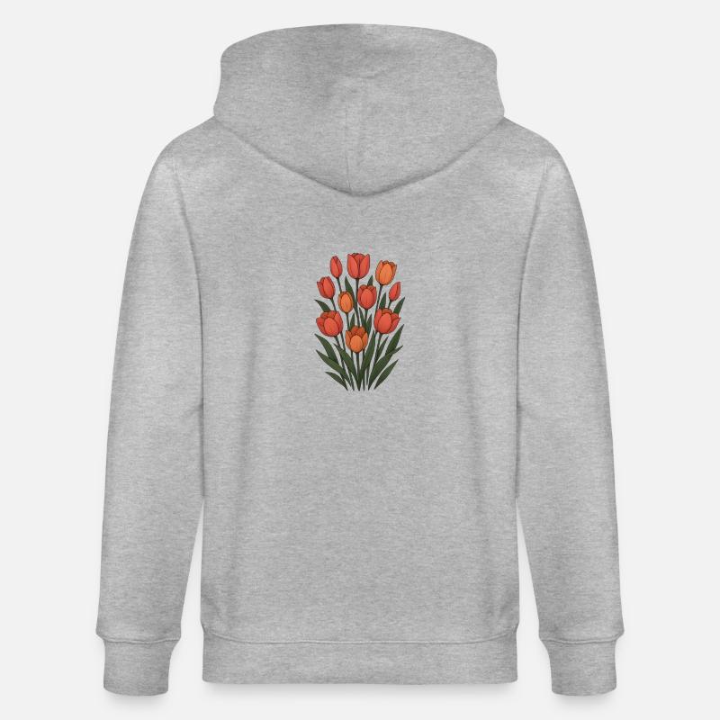 Tulips - Stanley/Stella CULTIVATOR  Unisex Organic Hooded Jacket - heather grey