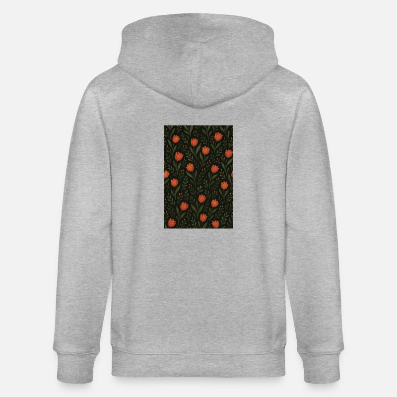 Motif Tulipe - Veste à capuche bio CULTIVATOR Stanley/Stella Unisexe - gris chiné