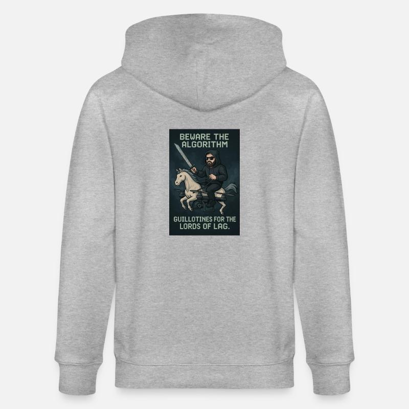 beware the algorithm. - Stanley/Stella CULTIVATOR  Unisex Organic Hooded Jacket - heather grey