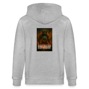 earth wants revenge - Stanley/Stella CULTIVATOR  Unisex Organic Hooded Jacket - heather grey - Back - Luana (180cm)