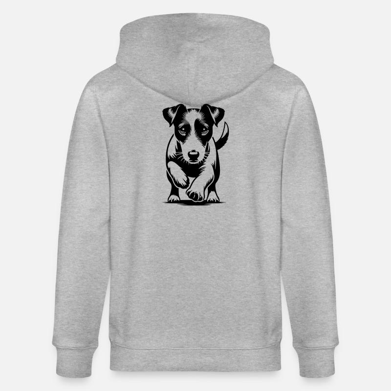 Jack Russell Terrier - Veste à capuche bio CULTIVATOR Stanley/Stella Unisexe - gris chiné
