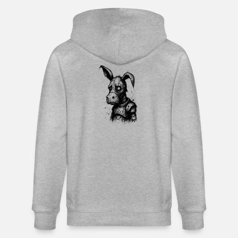 Sad donkey - Stanley/Stella CULTIVATOR  Unisex Organic Hooded Jacket - heather grey