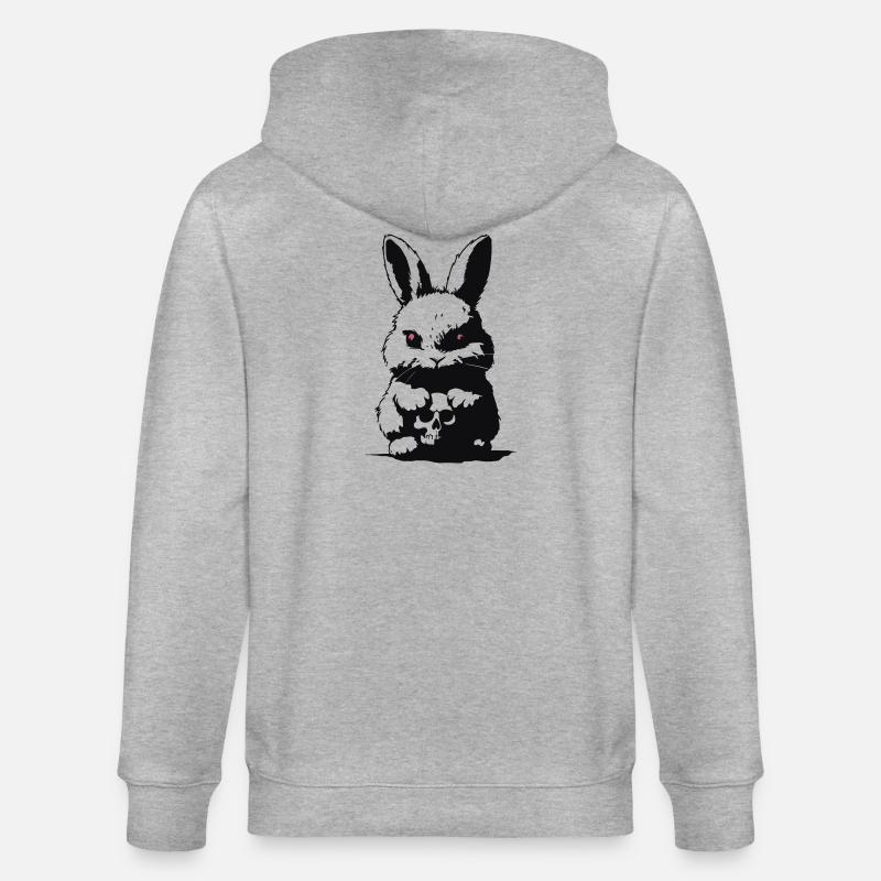 Grumpy bunny - Veste à capuche bio CULTIVATOR Stanley/Stella Unisexe - gris chiné