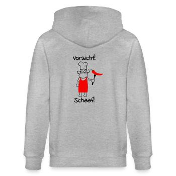 Caution schaaf! - Stanley/Stella CULTIVATOR  Unisex Organic Hooded Jacket - heather grey - Back - Luana (180cm)