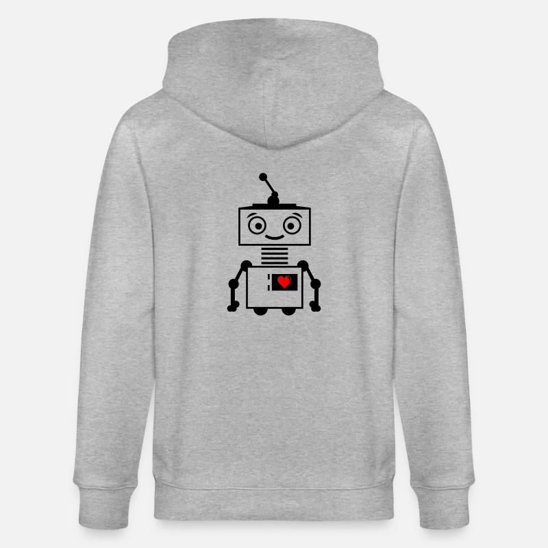 roboter_herz_2 - Veste à capuche bio CULTIVATOR Stanley/Stella Unisexe - gris chiné