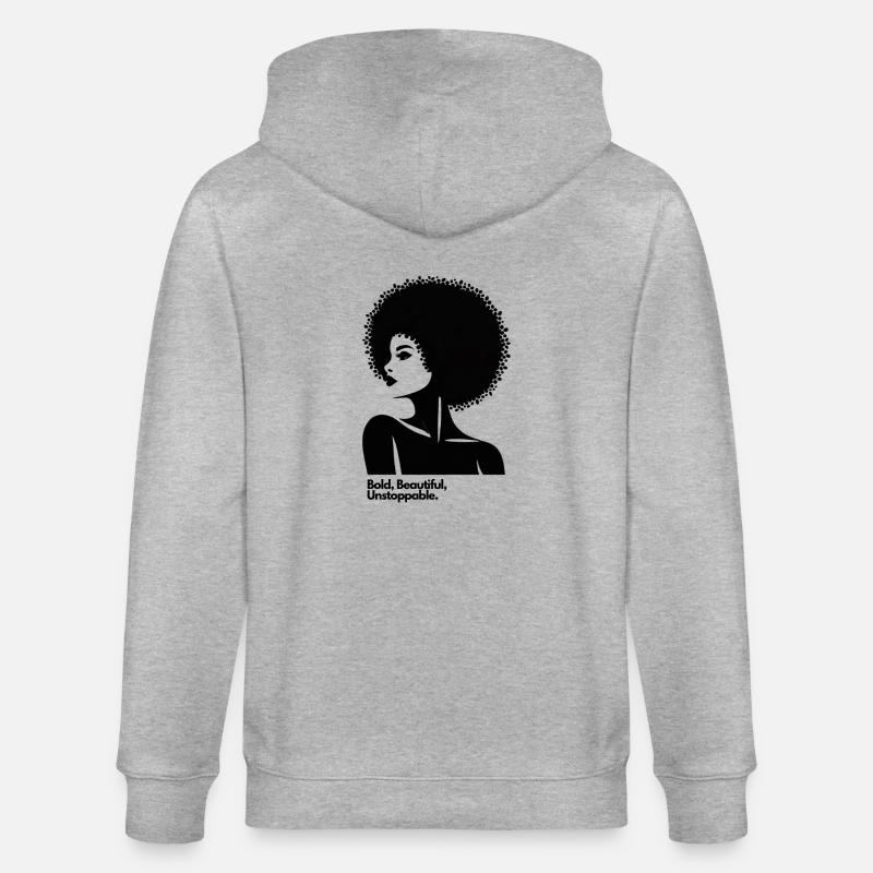 Afro Queen Silhouette - Stanley/Stella Unisex Bio-Kapuzenjacke CULTIVATOR  - Grau meliert