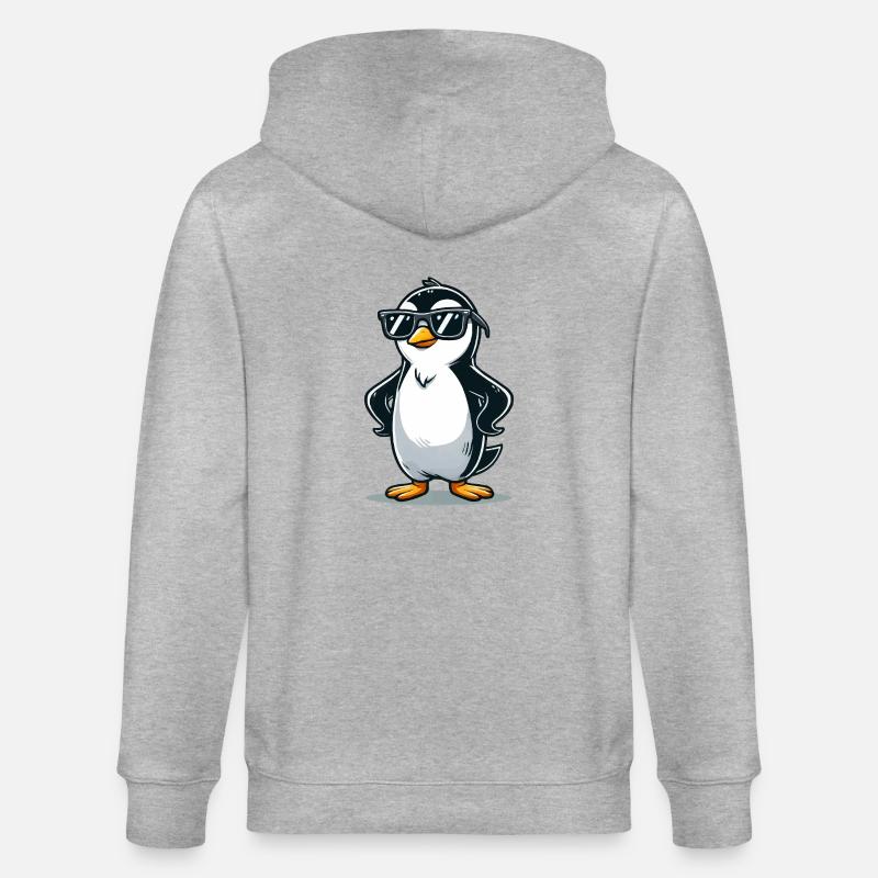 pinguin comic - Stanley/Stella Unisex Bio-Kapuzenjacke CULTIVATOR  - Grau meliert