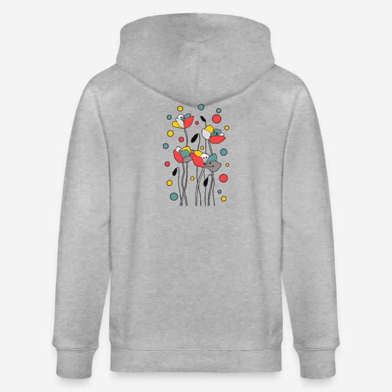 Blumen - Stanley/Stella Unisex Bio-Kapuzenjacke CULTIVATOR  - Grau meliert