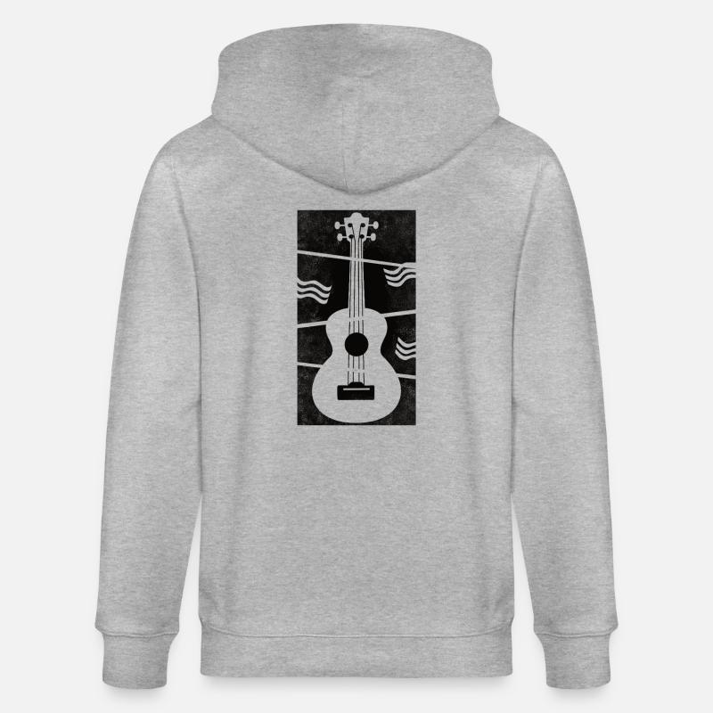 Ukulele meets geometry black - Stanley/Stella Unisex Bio-Kapuzenjacke CULTIVATOR  - Grau meliert