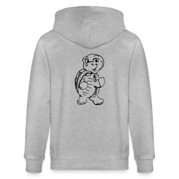 Funny illustration of cartoon turtle - Stanley/Stella CULTIVATOR  Unisex Organic Hooded Jacket - heather grey - Back - Luana (180cm)