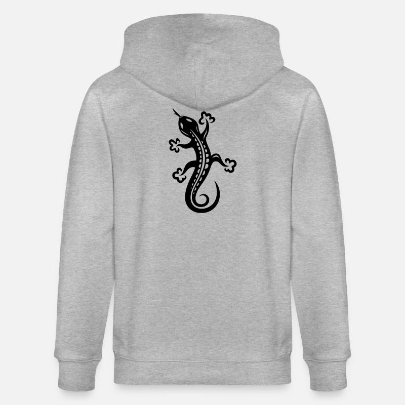 Echse, Eidechse - Stanley/Stella Unisex Bio-Kapuzenjacke CULTIVATOR  - Grau meliert