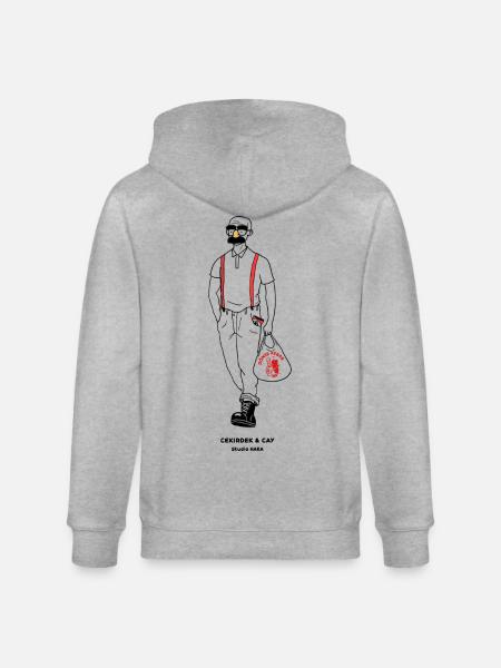 Nazis essen heimlich Döner - Stanley/Stella Unisex Bio-Kapuzenjacke CULTIVATOR - Grau meliert