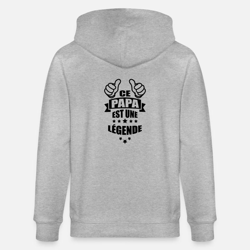ce papa est une légende - Veste à capuche bio CULTIVATOR Stanley/Stella Unisexe - gris chiné