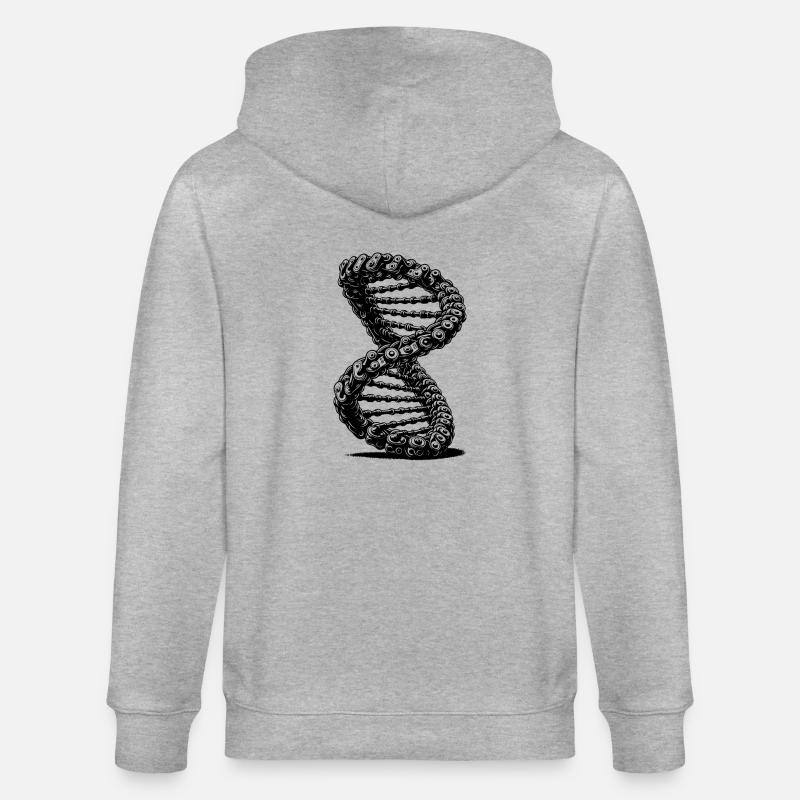 Möbius Loop Chaînes courbes DNA - Veste à capuche bio CULTIVATOR Stanley/Stella Unisexe - gris chiné