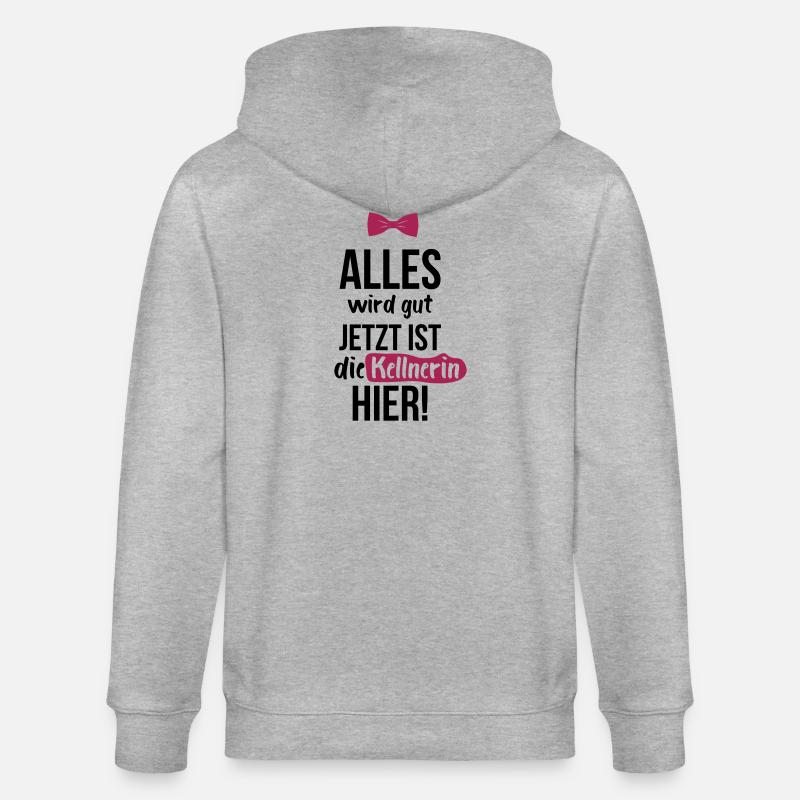 KELLNERIN: Alles Wird Gut - Stanley/Stella Unisex Bio-Kapuzenjacke CULTIVATOR  - Grau meliert