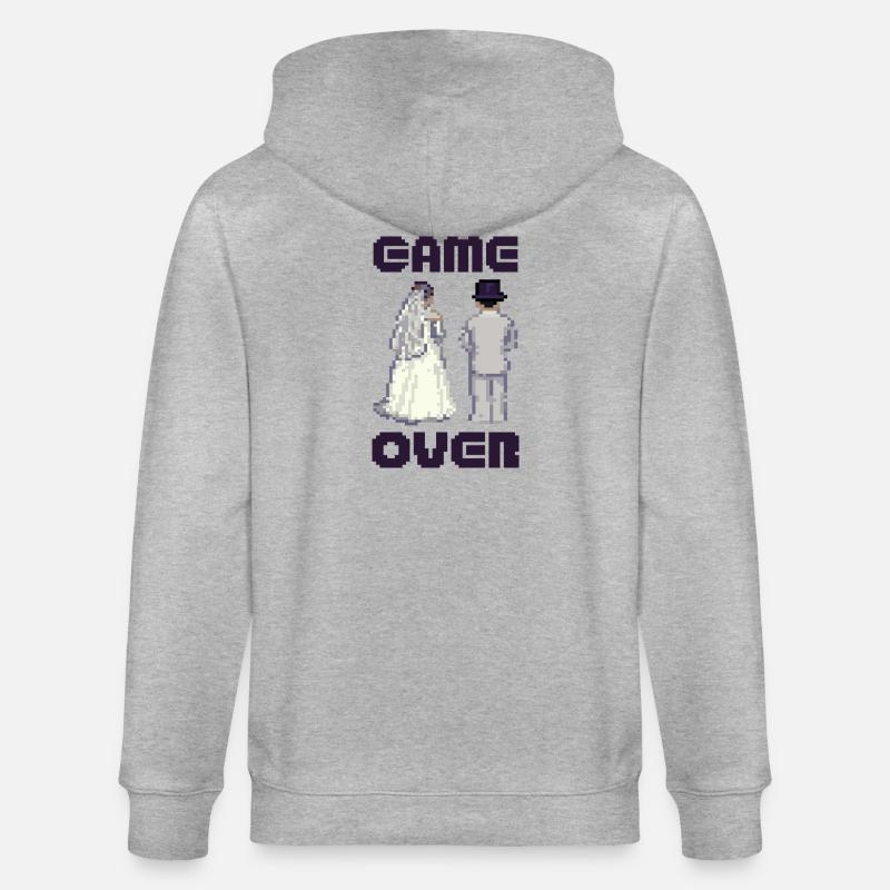 GAME OVER Junggesellenabschied Bräutigam - Stanley/Stella Unisex Bio-Kapuzenjacke CULTIVATOR - Grau meliert