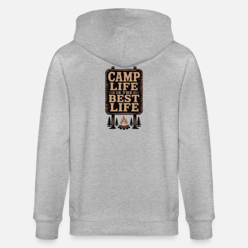 Das Camp-Leben ist das beste Leben - Stanley/Stella Unisex Bio-Kapuzenjacke CULTIVATOR - Grau meliert
