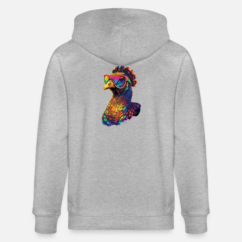 Dinde Poules Oiseaux Dinde - Veste à capuche bio CULTIVATOR Stanley/Stella Unisexe - gris chiné