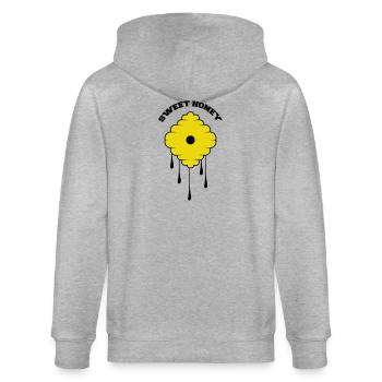 Sweet Honey - Stanley/Stella Unisex Bio-Kapuzenjacke CULTIVATOR  - Grau meliert - Hinten - Luana (180cm)
